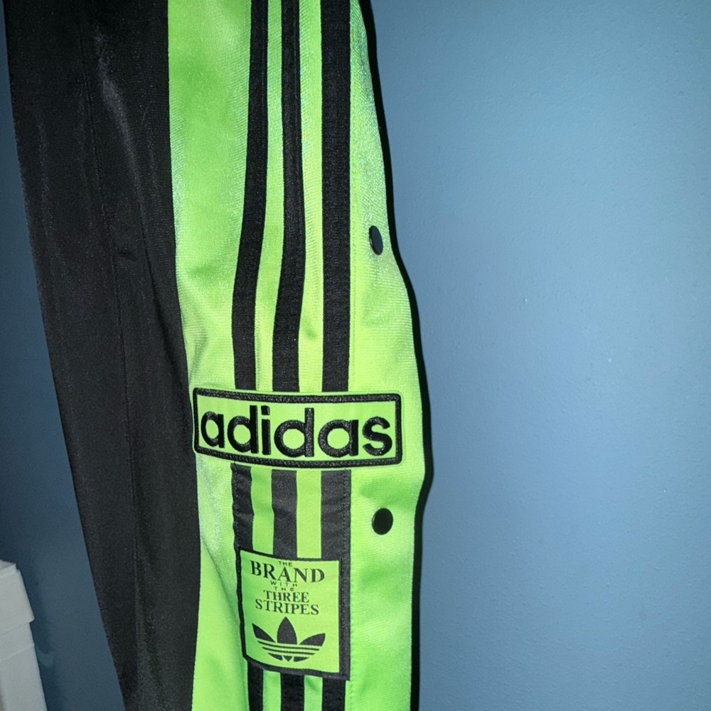 NEW Adidas Black and Neon Adibreak Snap Pants - Picture 7 of 9